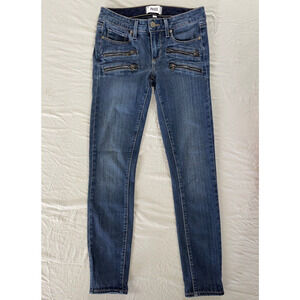 Paige Edgemont Lightweight Stretch Zip Pocket Moto Jeans. Women's Size 24, GUC!!